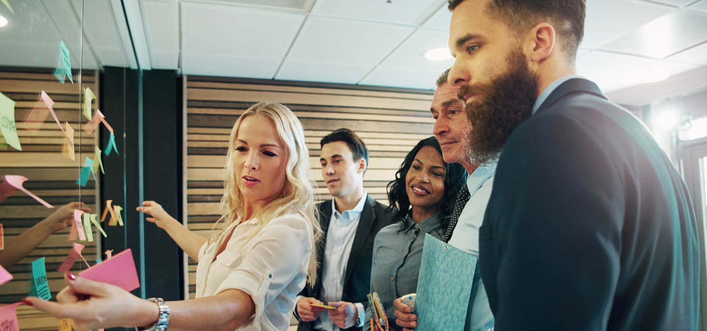 Stand Up Meeting at the Kanban Board